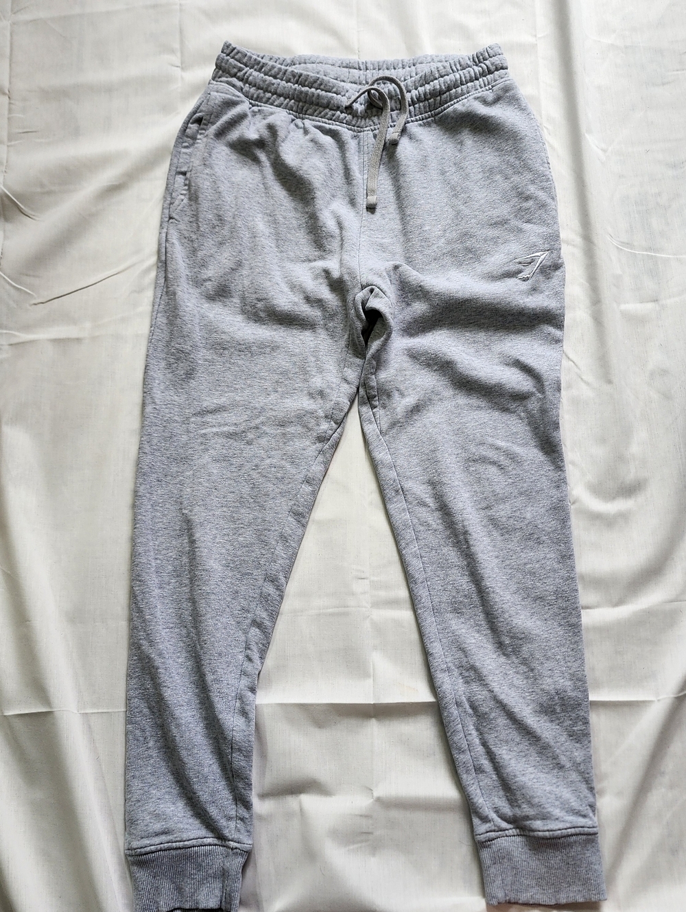 Gymshark Men’s Light Heather Gray Crest Joggers Sweatpants Slimfit Size Small - Picture 2 of 11